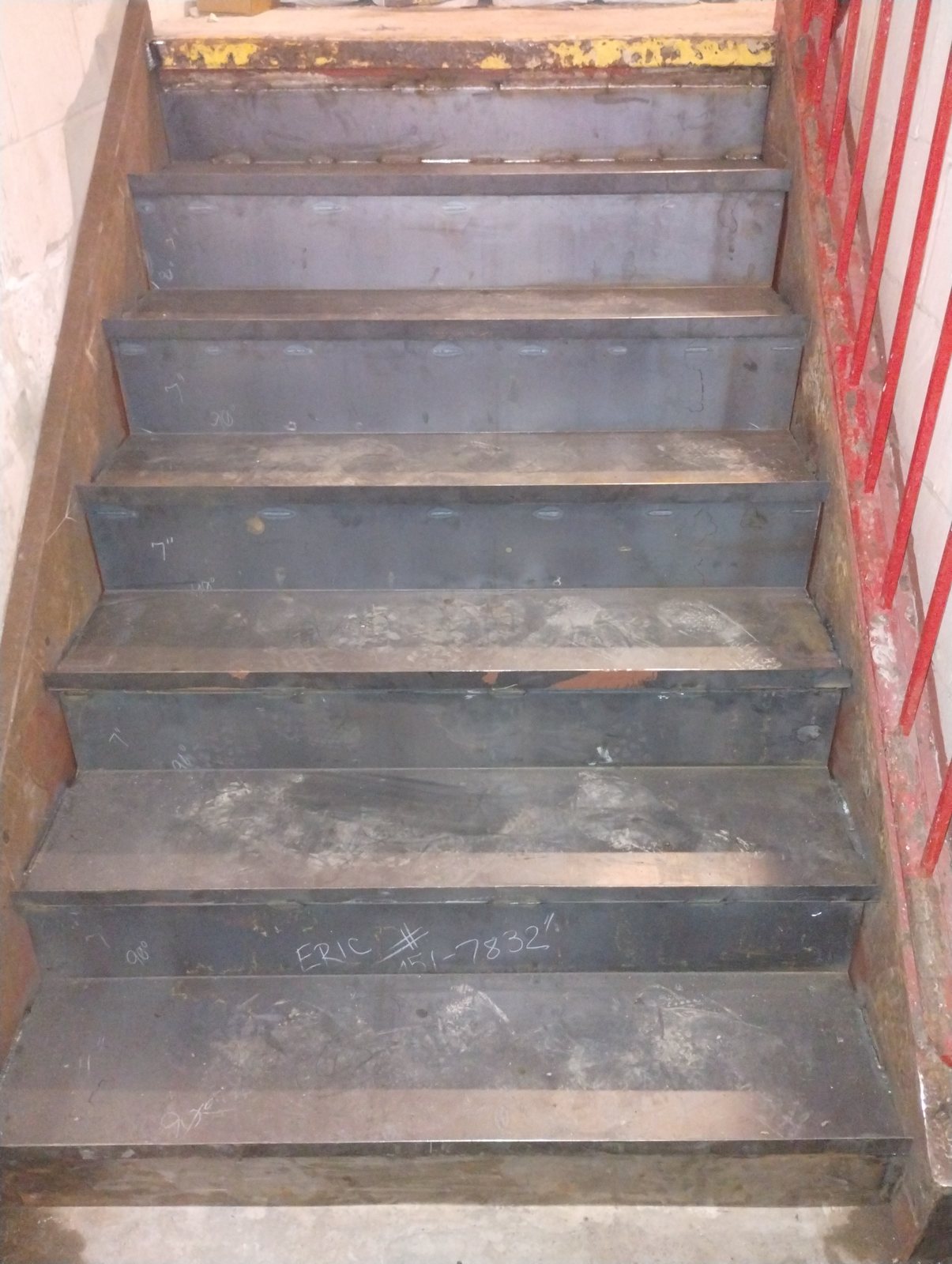 Steel stair tread work