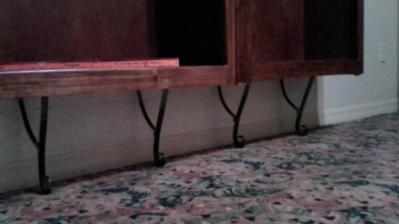 Custom shelf brackets installed